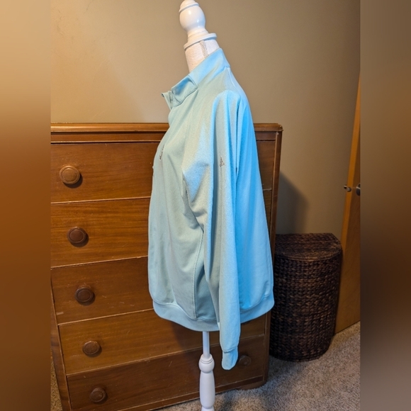 ADIDAS Golf Men’s Quarter Zip Powder Blue Pullover Size Large - Picture 4 of 10
